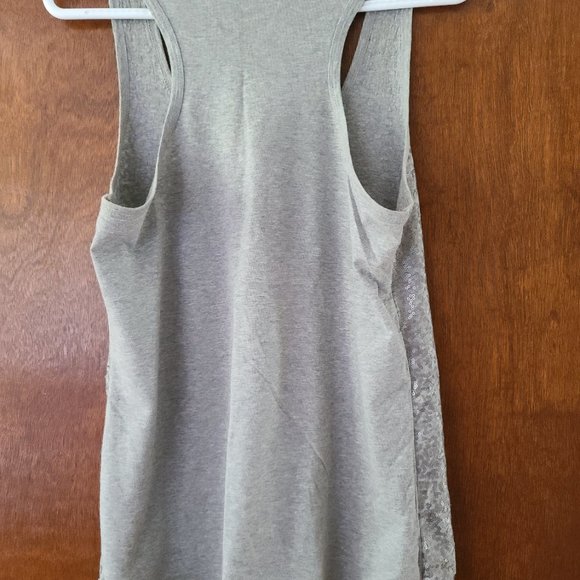 4 for $28 - DKNY Jeans - Gray Sequins Racer Back Tand Top - Women’s size Medium - Picture 2 of 6